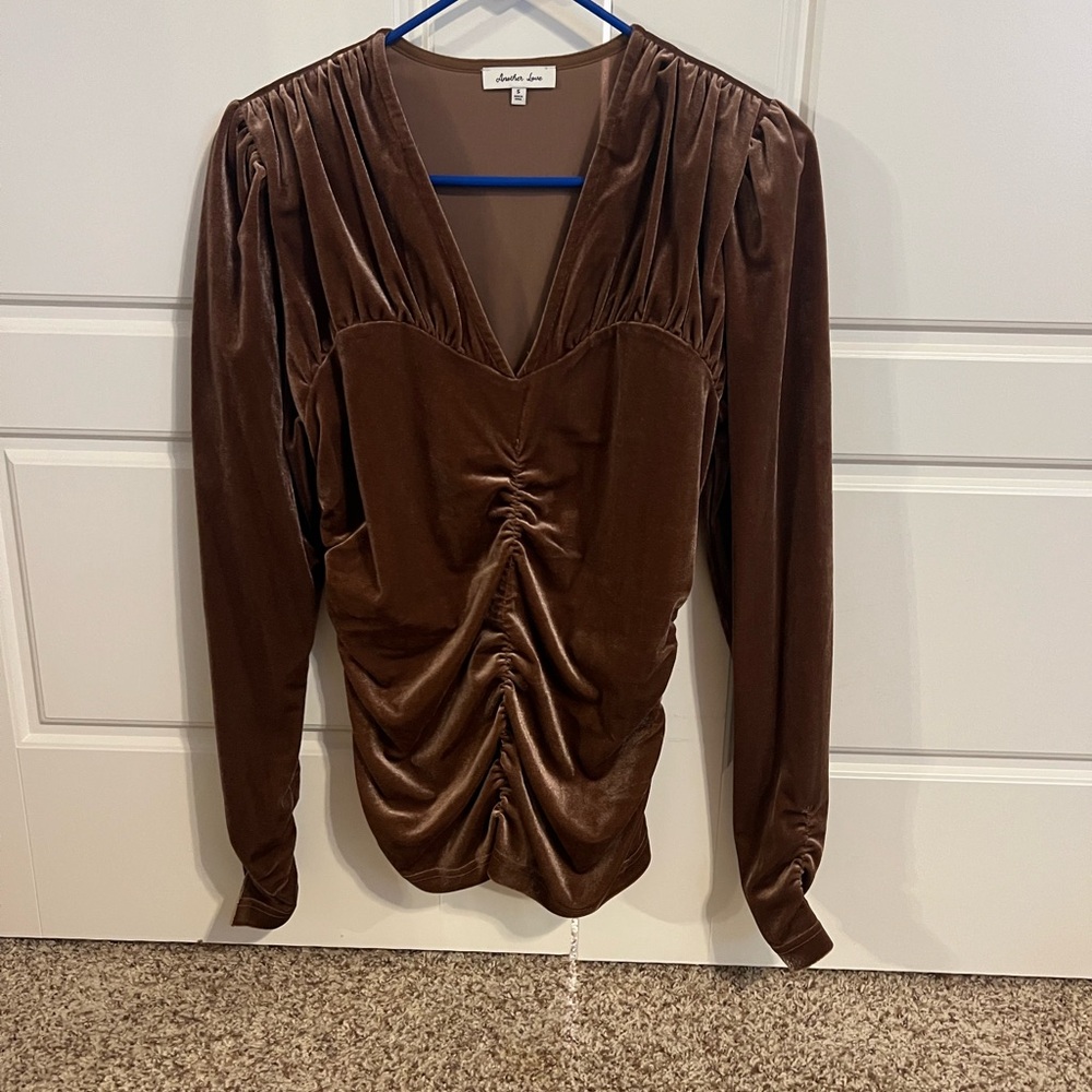 Another Love Brown Blouse with Elegant Design